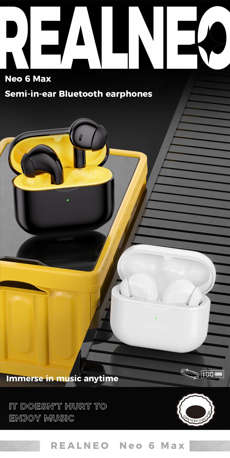 Realfit Neo 6 Max True Wireless Bluetooth Earbuds